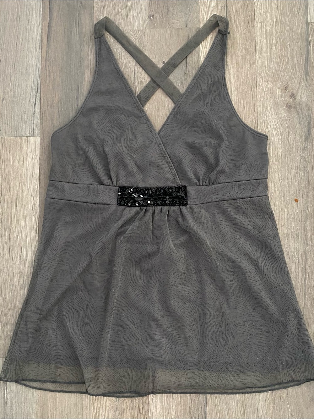 Vintage Y2K Mesh Glitter Sparkly Halter Top Festival Babydoll Party Club